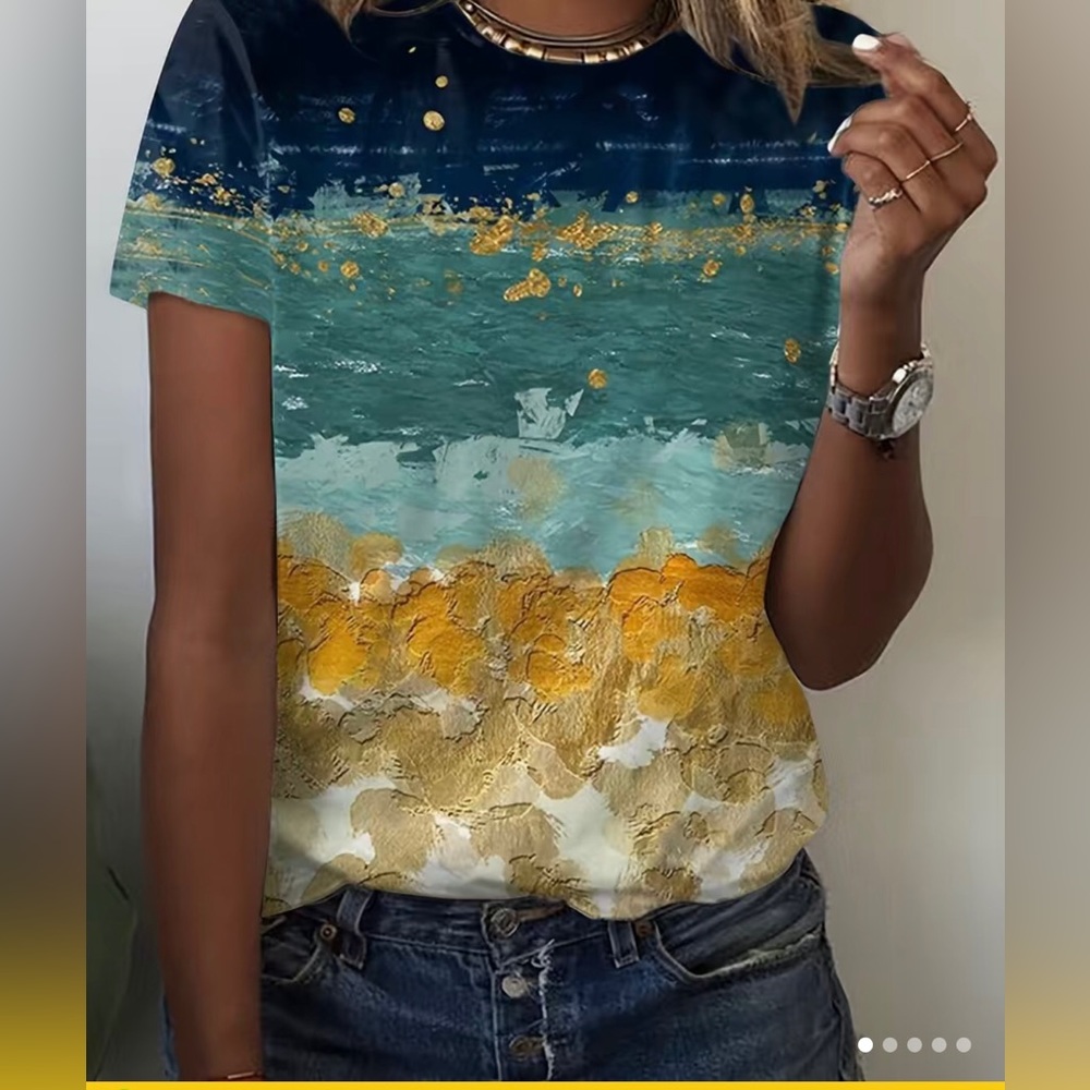 Tie Dye T-Shirt || Color Block || Crew Neck